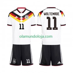 Camisola Alemanha Woltemade 11 Criança Equipamento Primeiro Copa do Mundo 2026 Manga Curta